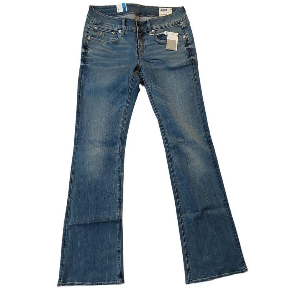 G-Star Raw 3301 Bootcut Medium Aged Denim Blue Jeans Size 26